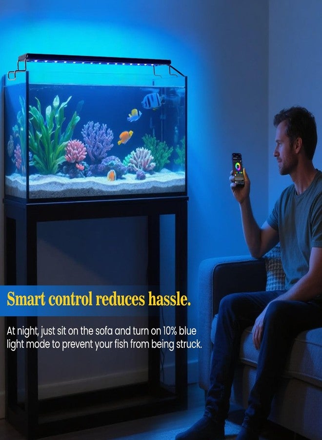 SZMiNiLED Full Spectrum Aquarium Light: Fish Tank Light with APP & Remote Timer Control for Aquatic Pet Plants Lover - Extendable Fish Tank Lights for 11-17 Inch Freshwater Saltwater Aquarium - Image 4